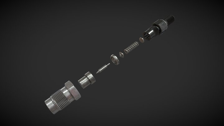Toyota 1KZTE Diesel Injector 3D Model