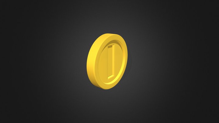 Gold Coin Super Mario 3D Model