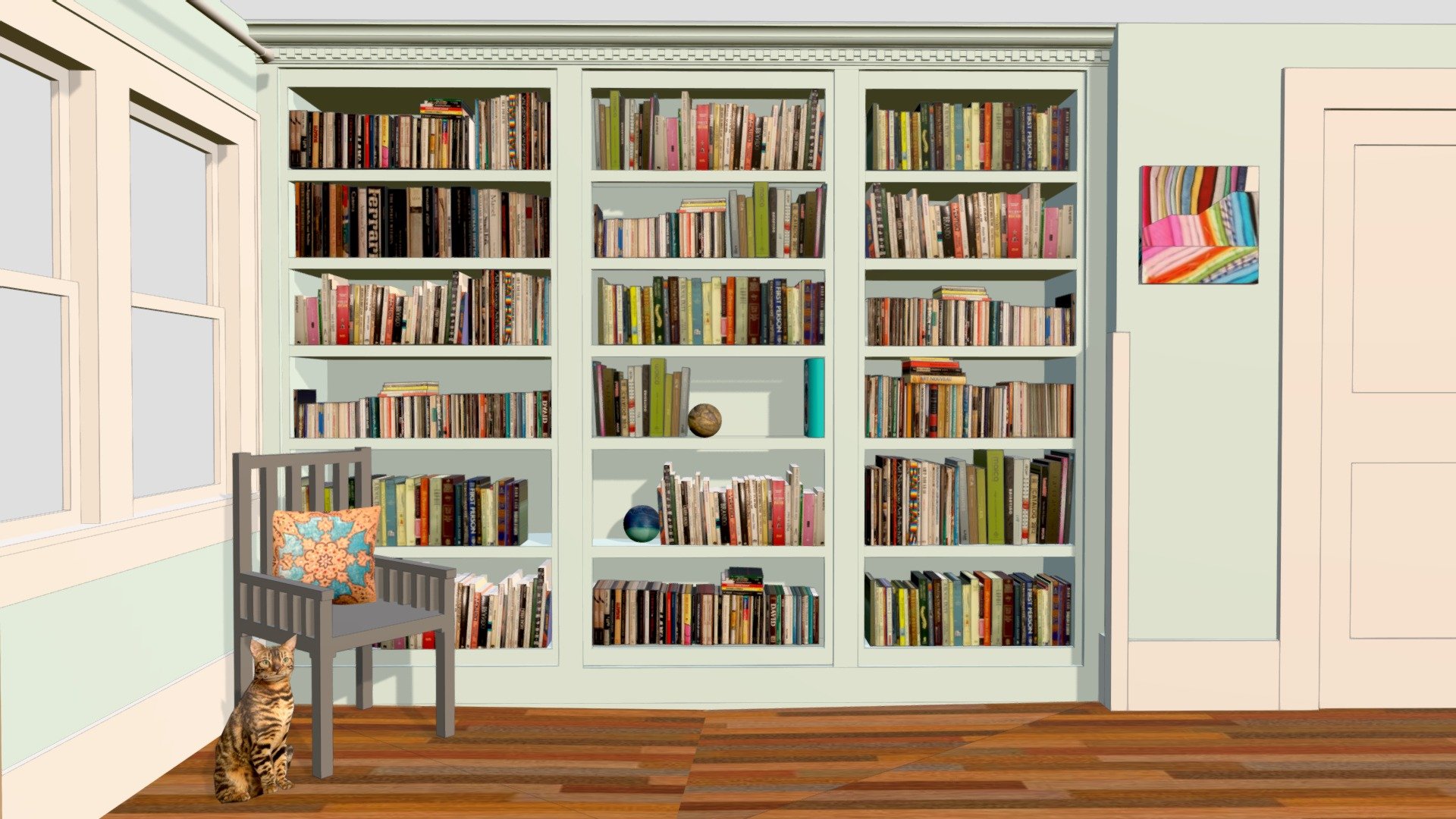 Bookcase with secret door v1 closed