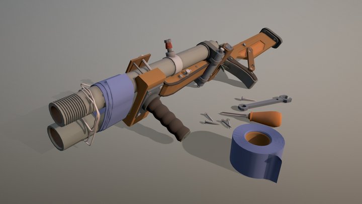 HandMade Shotgun 3D Model