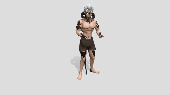 Au Ra Dealing Cards 3D Model
