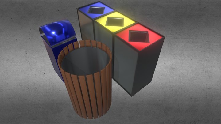Waste Bins 3D Model