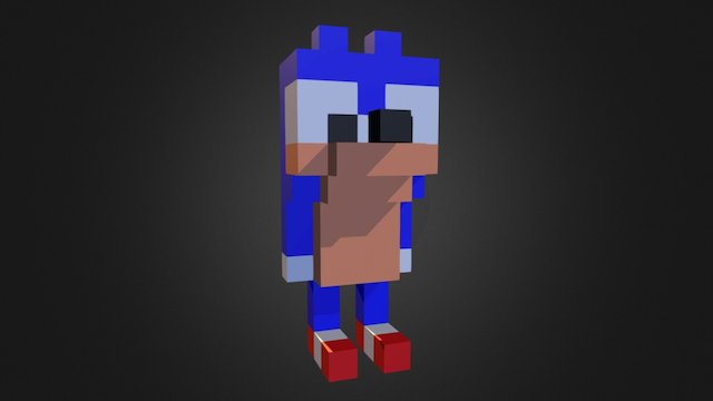 Sonic | Voxel-Art 3D Model