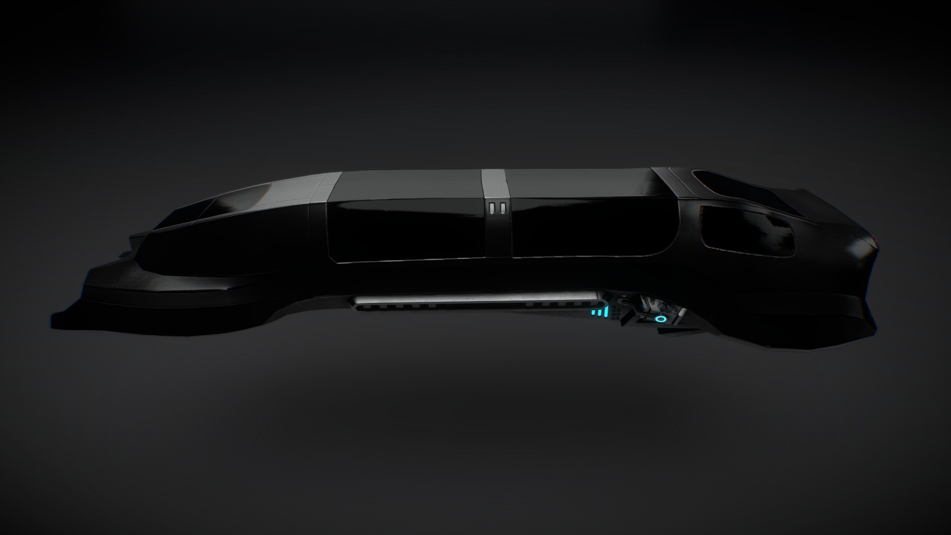 3D model Limousine 2087 - This is a 3D model of the Limousine 2087. The 3D model is about a black and white spaceship.