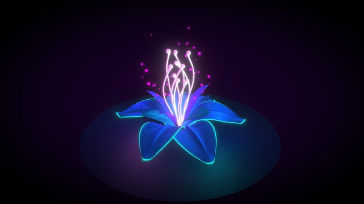 Glowing Flower 3D Model