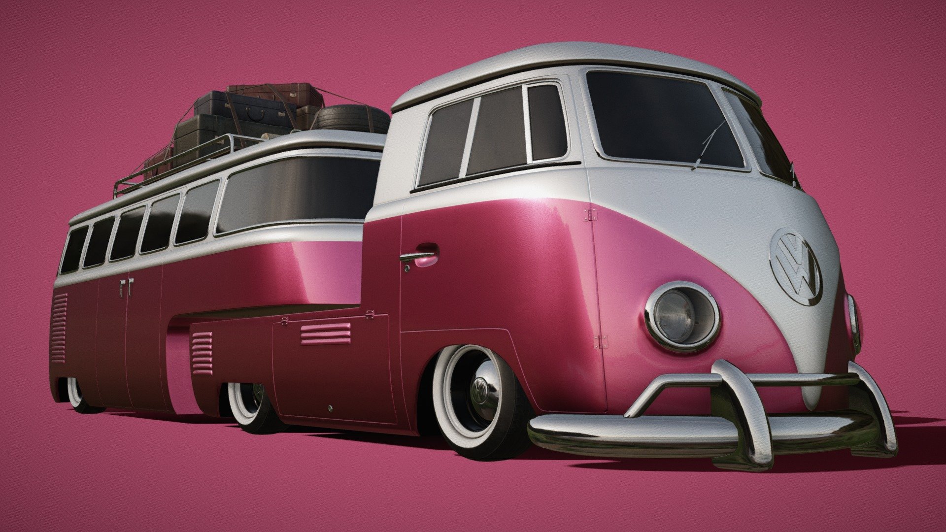 Volkswagen Transporter Type 2 (T1) Splitscreen - Buy Royalty Free 3D ...