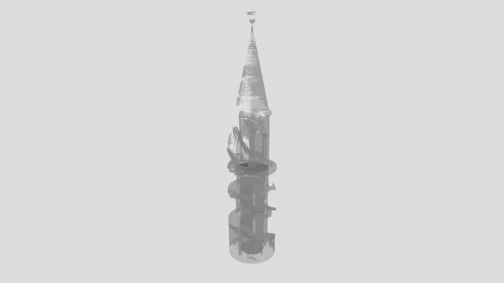 Wasserschloss Oberau, Innenturm mit Wendeltreppe 3D Model