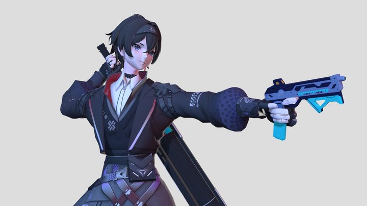 Futuristic Cyber Crime-Investigator Character 3D Model
