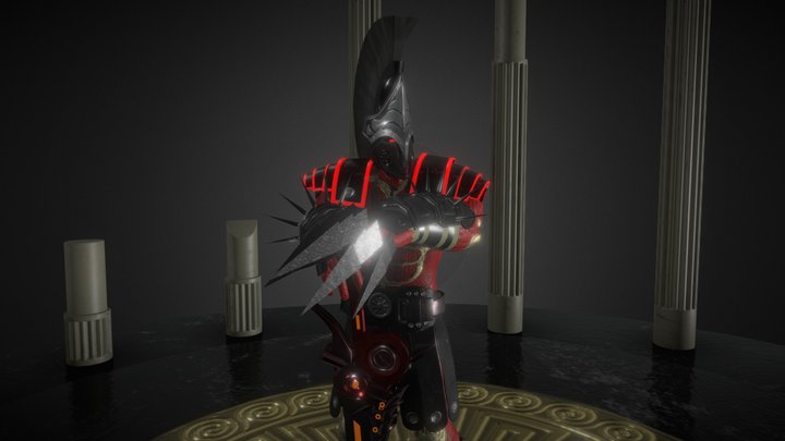 God of War With Greek Altar 3D Model