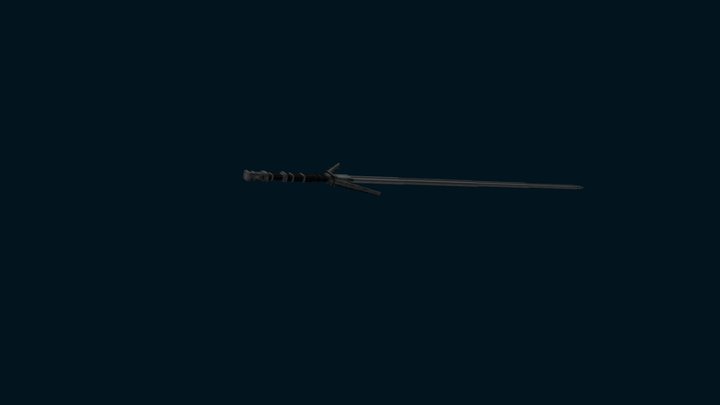 Silver witcher sword 3D Model