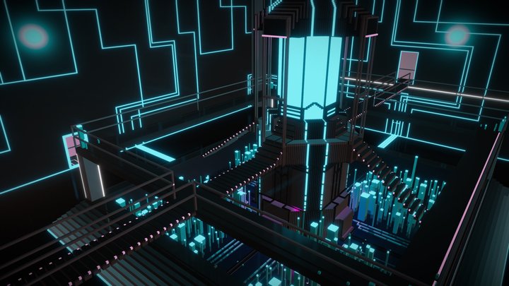 Sci-fi neon model 3D Model