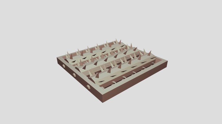 Rotating Saw Trap on Wooden Wheel 3D Model