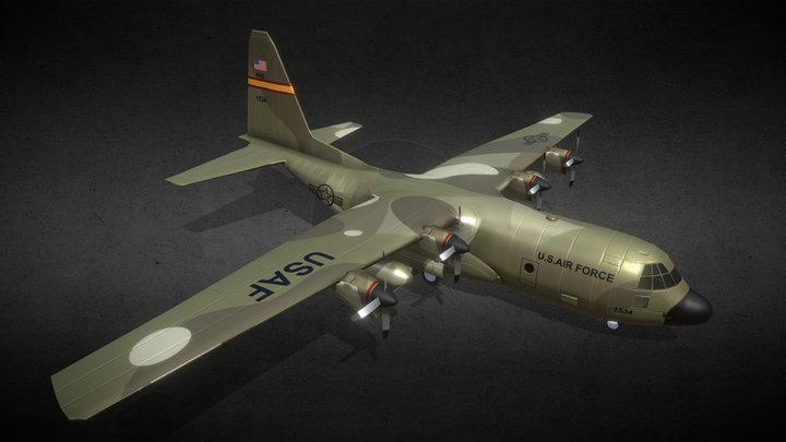 C 130 Herculis (PUBG) Low Polly Game Art 3D Model