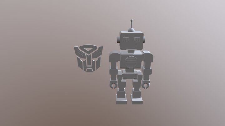 Robot + Transformers logo 3D Model