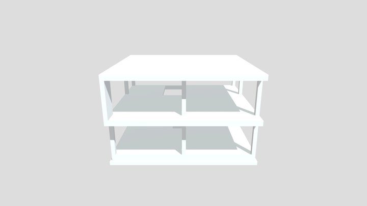 дом бетонные оси 3D Model