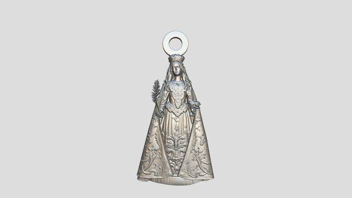 Portachiavi sagomato 4 cm Santa Lucia Barletta 3D Model