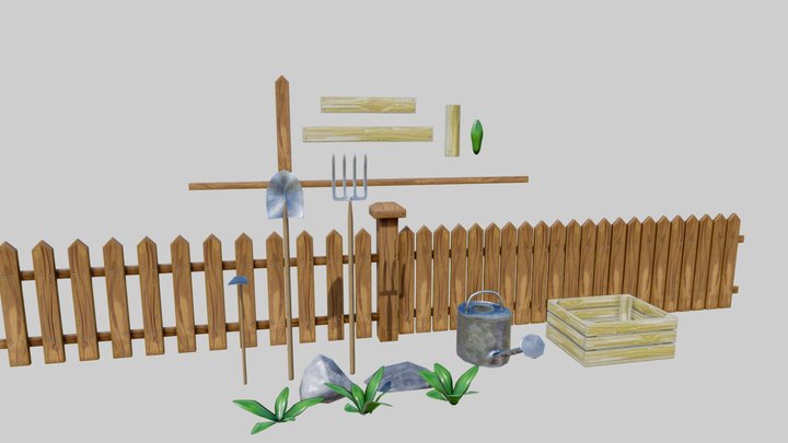 Stylized farm objects (mobile game-ready)