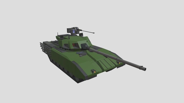 Low Poly T-14 Armata 3D Model