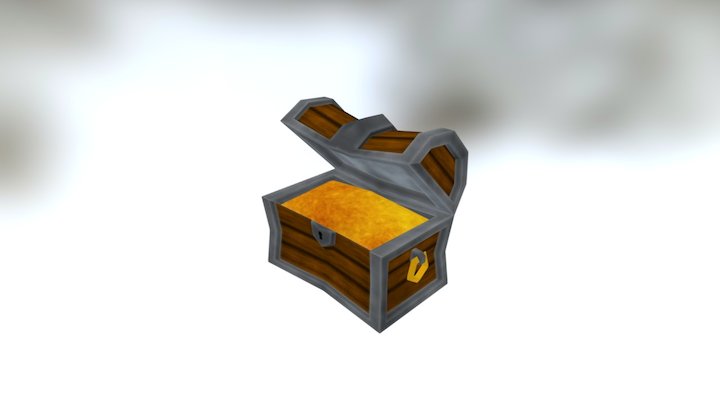 Low Poly Cartoon Chest 3D Model