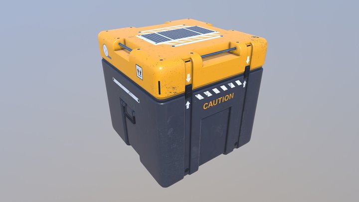 Worn Sci-Fi Metal Storage/Loot Crate 3D Model