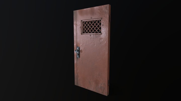 Old Metal Door (low-poly) 3D Model