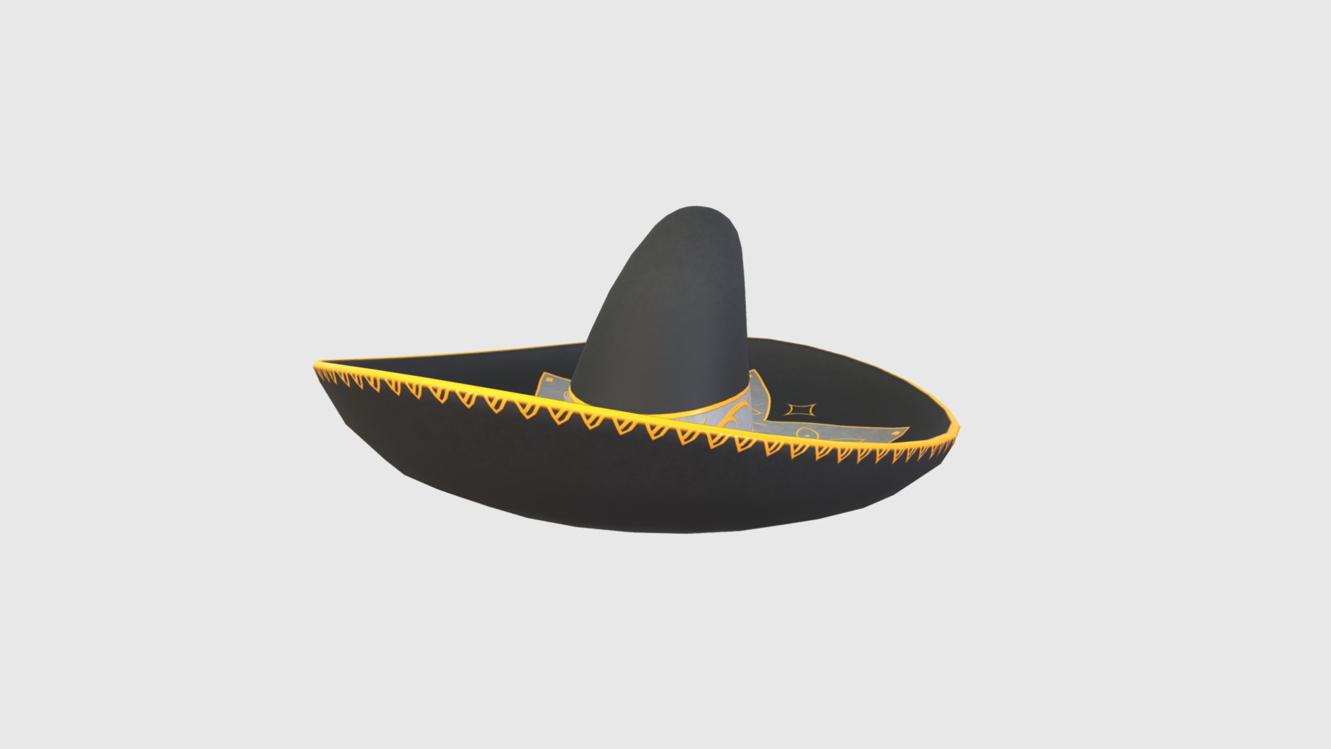 3D model Mexican Musician Hat - This is a 3D model of the Mexican Musician Hat. The 3D model is about logo.