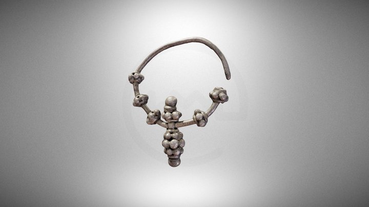 Earrings with a grape pendant No. 1