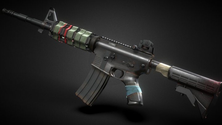 Post-Apocalyptic M4A1 3D Model