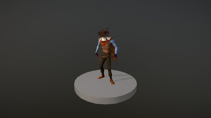 UnDead Gunslinger Character Model 3D Model