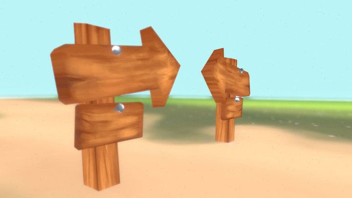 Directional Signs 3D Model