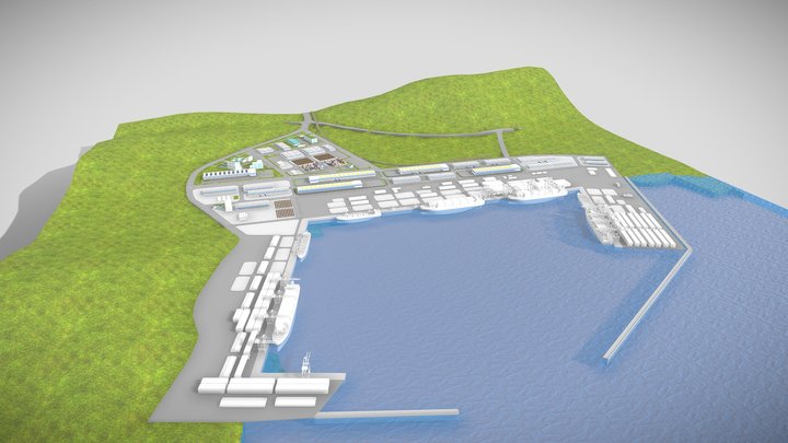 Vung Ang Logistics Center and Port Service 3D Model