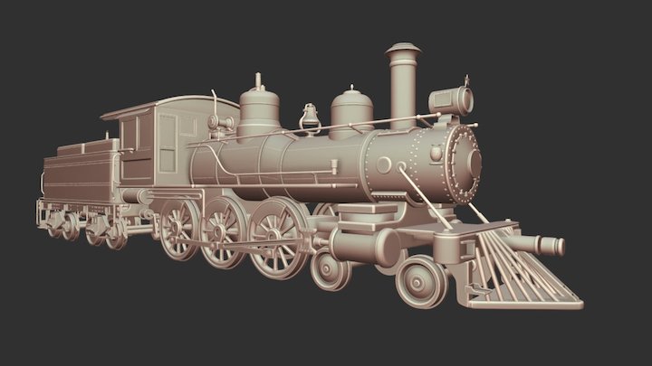 Steam Train - Highpoly 3D Model