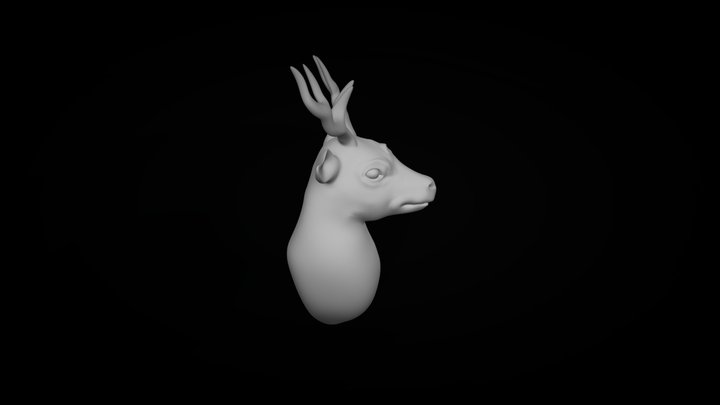 deer  with three yeys 3D Model