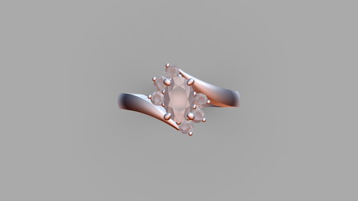 Twist Shape Ring 3D Model