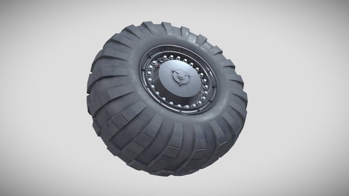 Military Rocket Launcher Tire 3D Model
