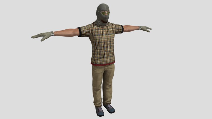 Man 1 (With clothing, rigged skeleton) 3D Model