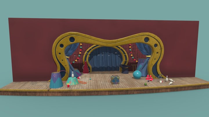 Ollie's Circus Stage 3D Model