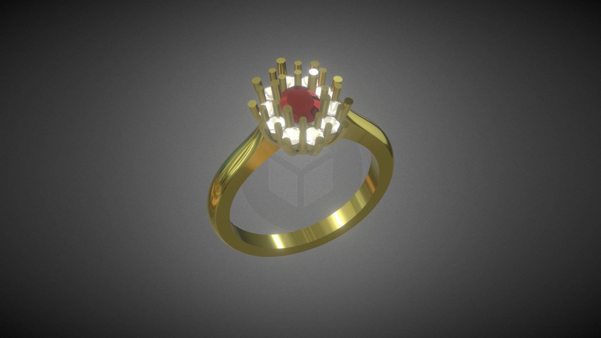 191102 - Bague Rubis Entourage Bts