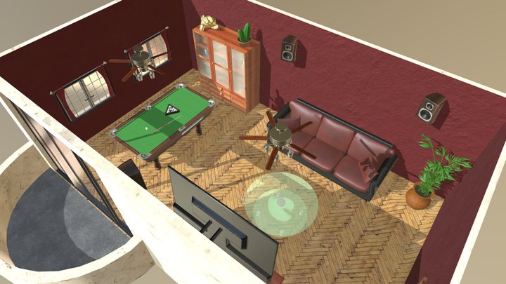 Living Room Interior Design 3D Model