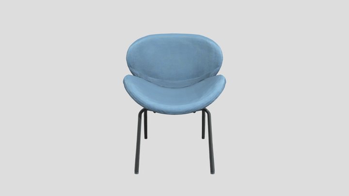 Blue Velvet Chair 3D Model