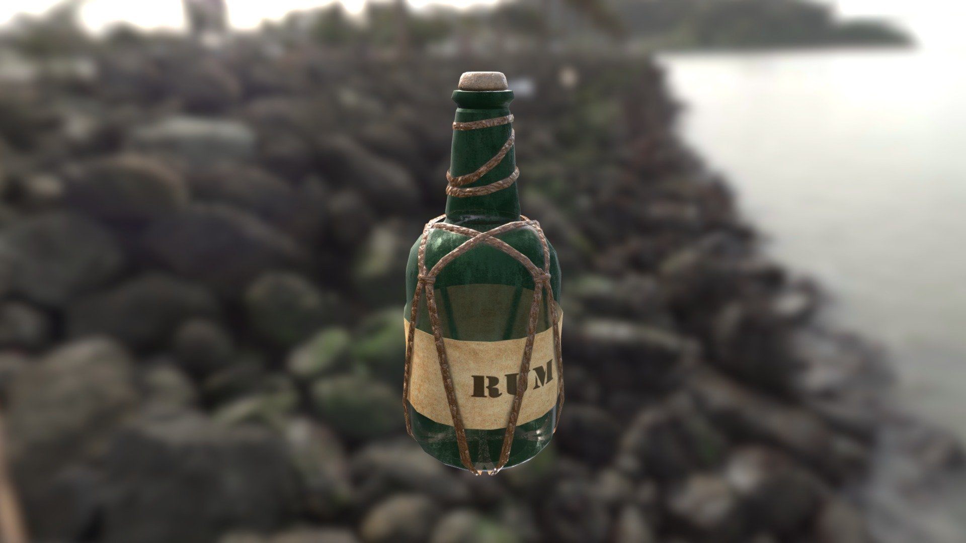 Rum Bottle 3D model by LydiaDimitrov [f27ce44] Sketchfab