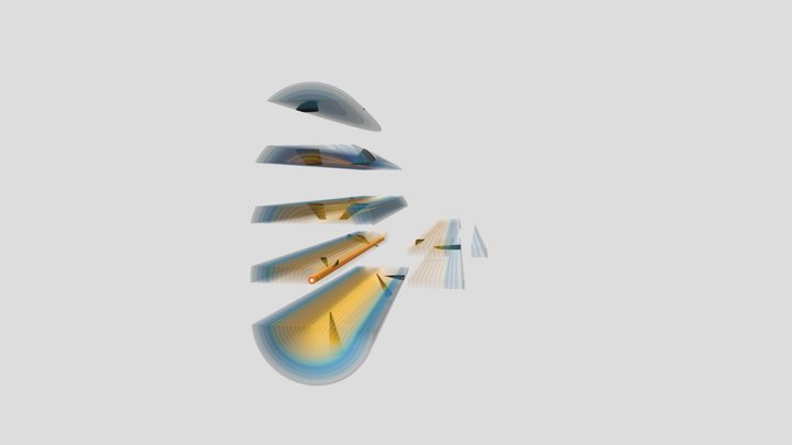 Log, flat sawn, transparent 3D Model