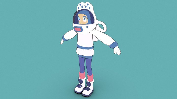 Loli Astronaut T-pose 3D Model