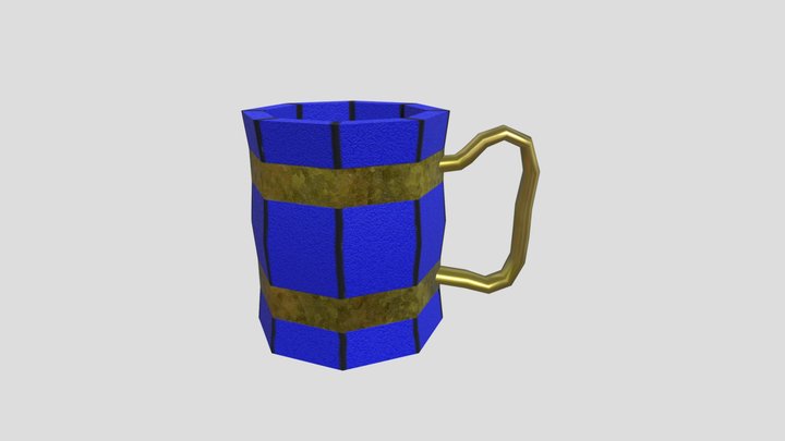 Plastic Mug with Green Drink 3D Model
