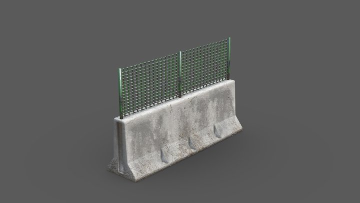 Concrete Barricade 3D Model
