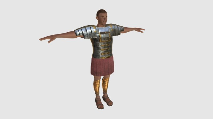 Plate Armored Roman Soldier 3D Model