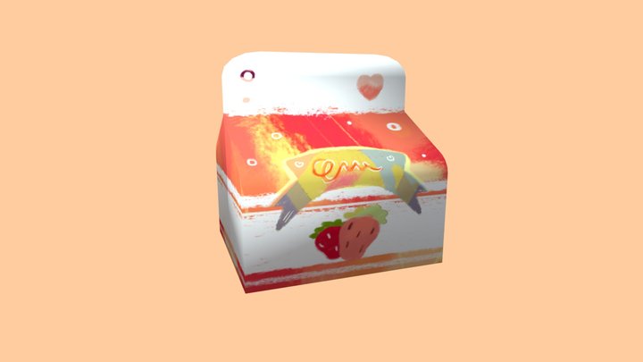 Strawberry milk 3D Model