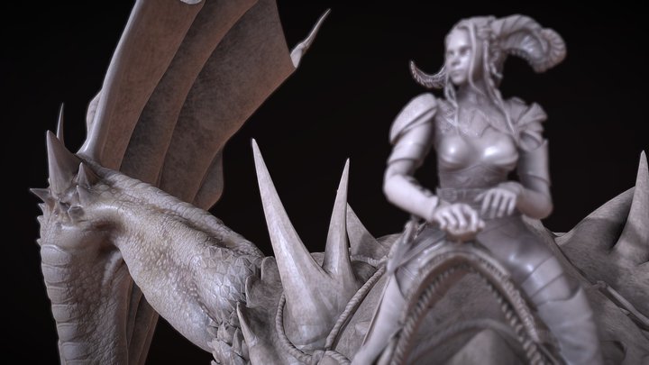 Rhaenyra Targaryen & Syrax 3D Model