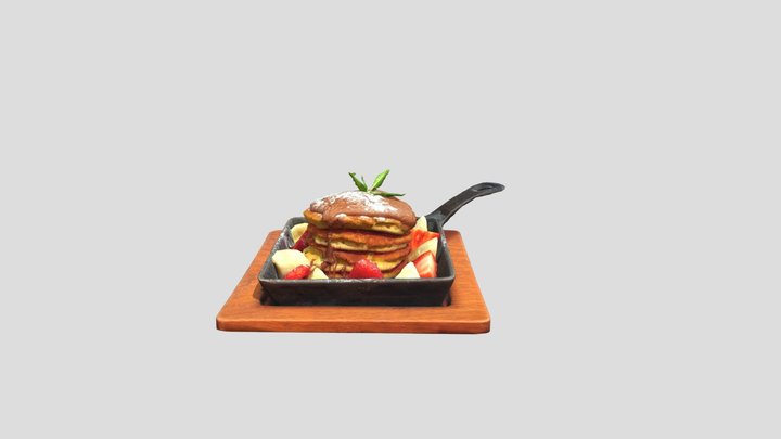 Fruit Pancake Food Dish 3D Model