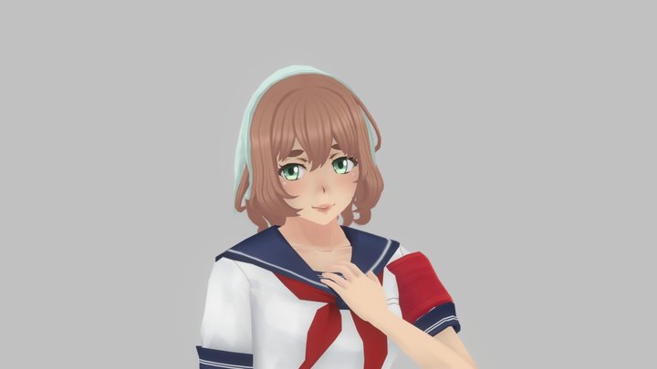Yandere Simulator Amai Portrait Pose Latest 3D Model